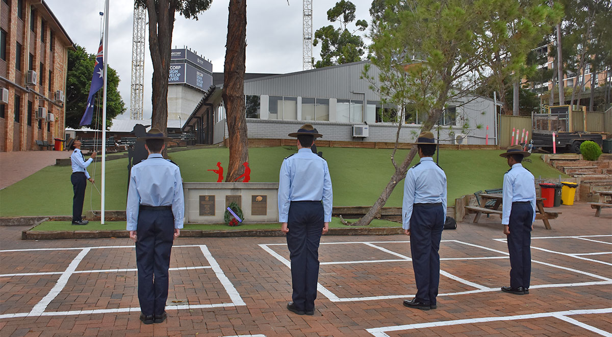 Parramatta Marist students honouring the Anzacs