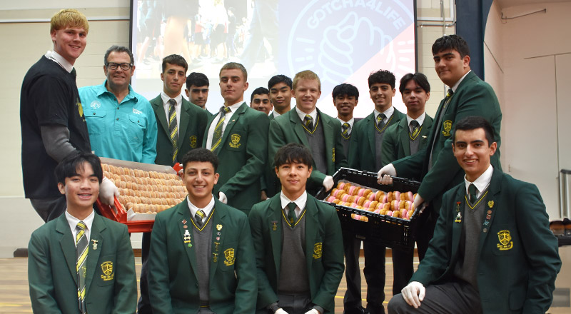Students participating in Bronut Day at Parramatta Marist High School Westmead