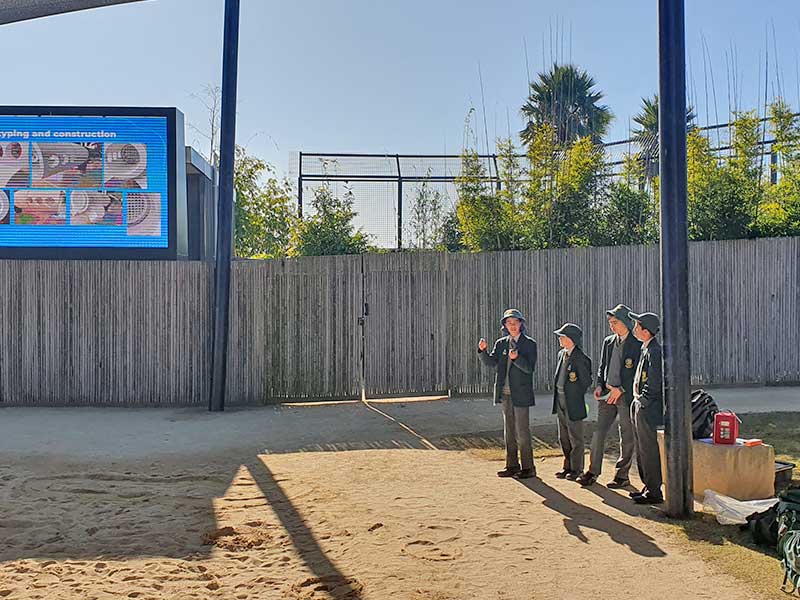 Parramatta Marist Westmead students presenting to staff at the Sydney Zoo