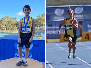 Aaron C and Thomas A Parramatta Marist Westmead students who participated in the NSW All Schools Athletics Championships 