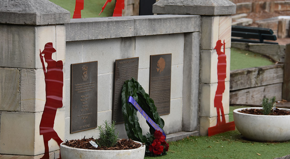 The mural honouring the Anzacs