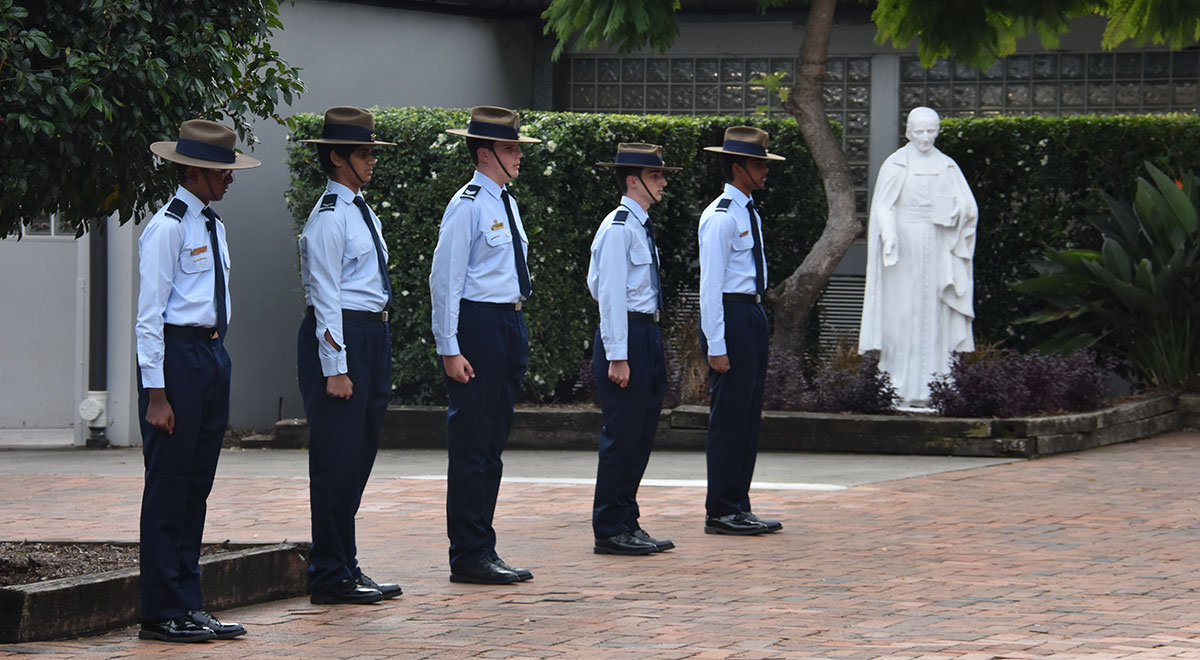 Parramatta Marist students honouring the Anzacs