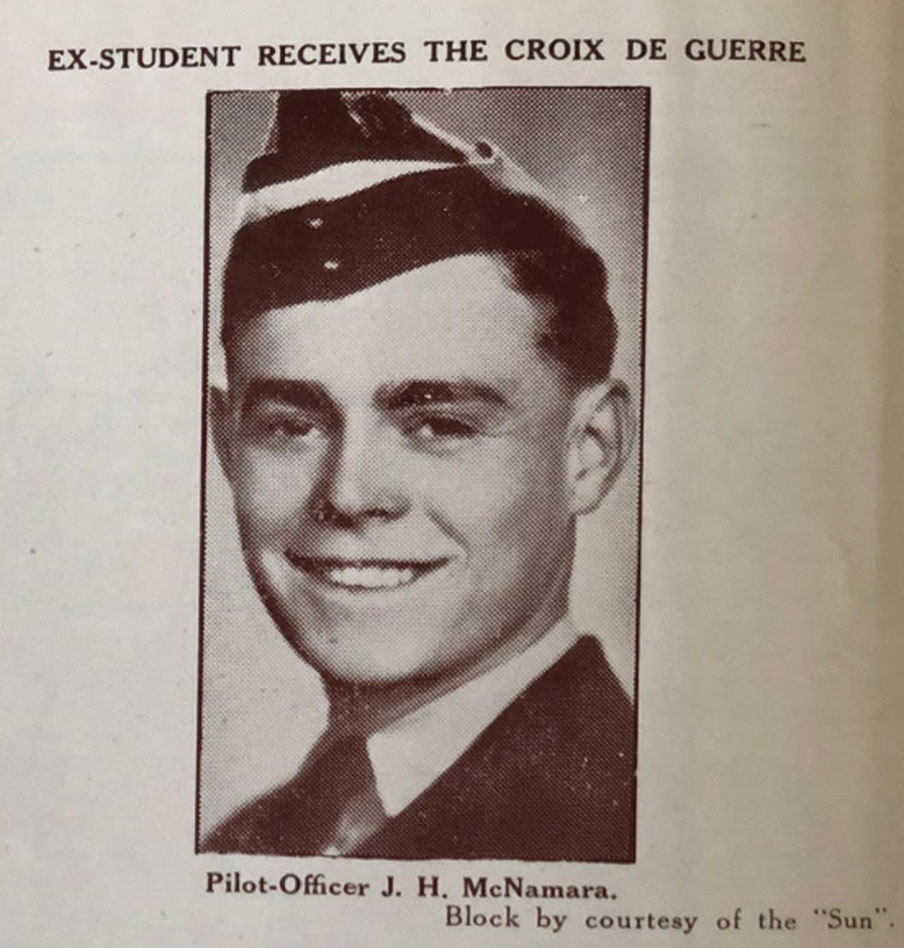John McNamara, who was killed in a flying battle over Norway in 1944