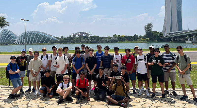 Students from Parramatta Marist High School Westmead on an international excursion to Singapore