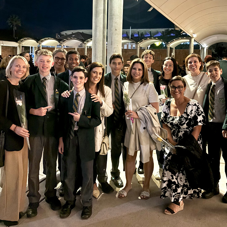 Students with their families at Parramatta Marist High School Westmead